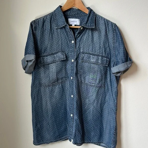 Current/Elliott The Ambrel chambray button down size L - Picture 2 of 6